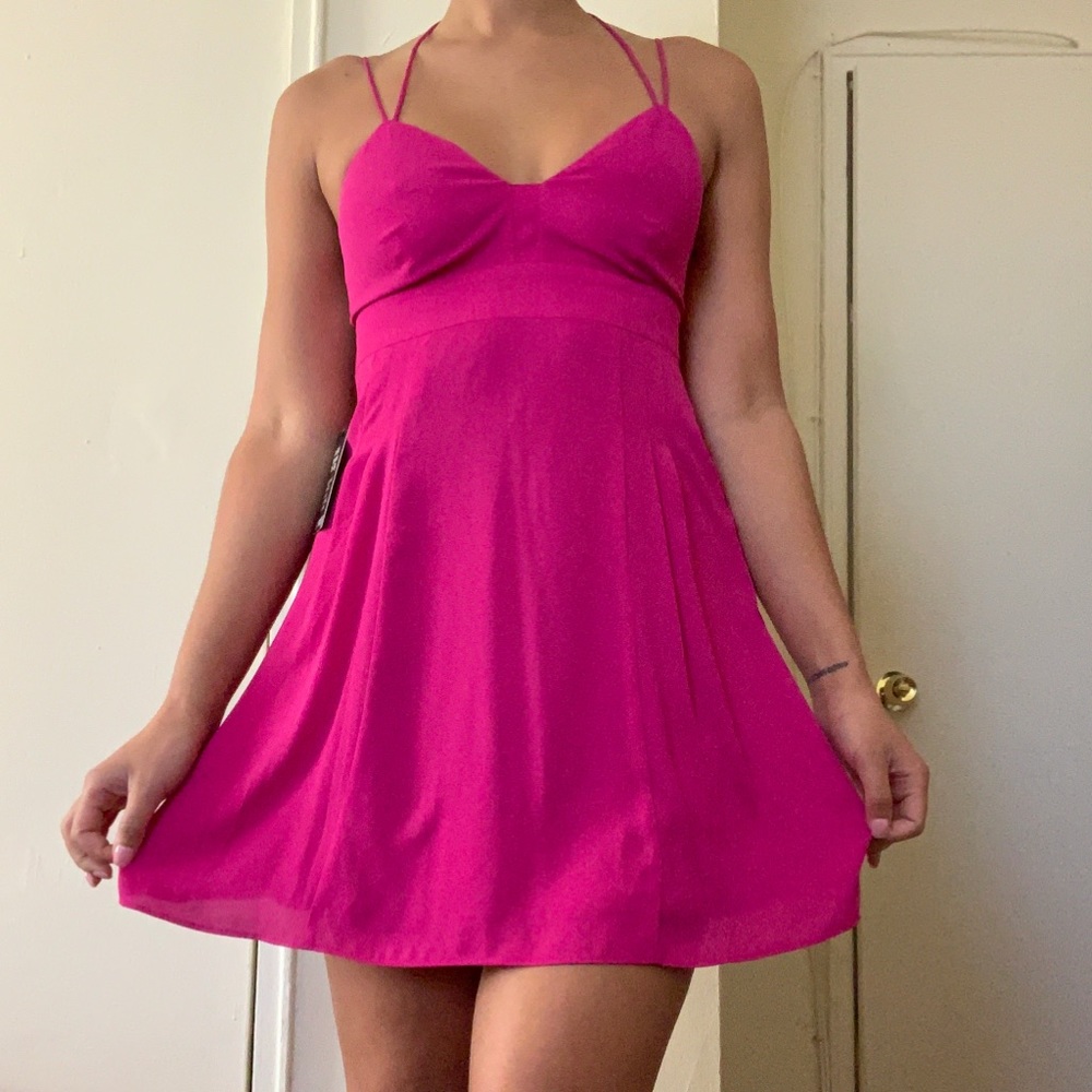 *NWT* Express Fuchsia Skater Mini Dress